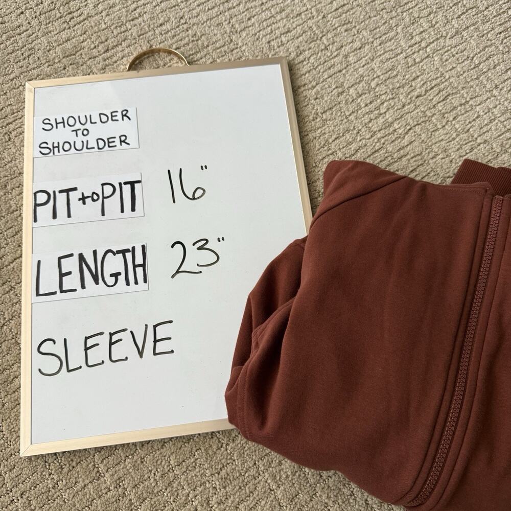 Athleta Triumph Hoodie Jacket Womens Small Brown Rust Full Zip Thumbholes - Picture 11 of 11